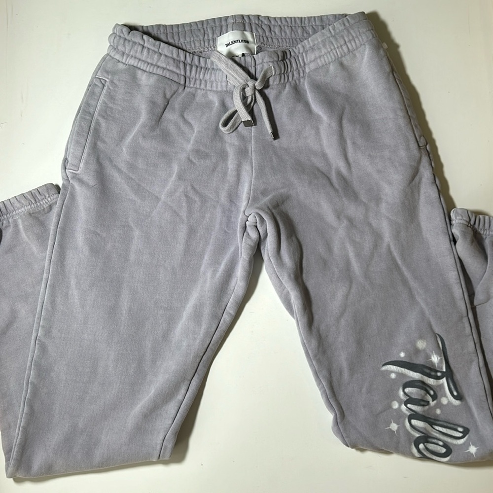 Talentless Purple Drawstring Elastic Waistband Sweats Sz M A
